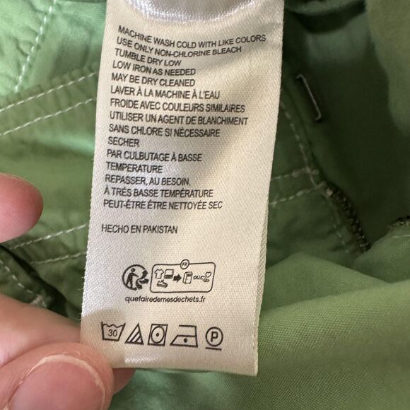 Pilcro Skirt Womens 8 Green Midi Pencil Front Slit Pockets Zip Belt Loops Cotton - Picture 9 of 13